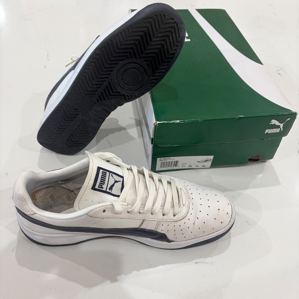 Puma GV Special+ Mens Sneakers White Peacoat Leather Low Top 366613-06 Size 12